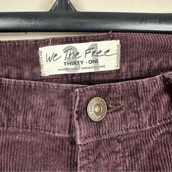 NEW Free People Night Fever Cord Flare Jeans Womens 31 Distressed High Rise - Picture 7 of 11